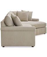 Closeout! Wrenley 131" 3-Pc. Fabric Modular Cuddler Chaise Sectional Sofa, Created for Macy's