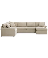Closeout! Wrenley 138" 5-Pc. Fabric Modular Sleeper Chaise Sectional Sofa, Created for Macy's
