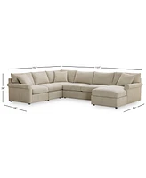 Wrenley 138" 5-Pc. Fabric Modular Sleeper Chaise Sectional Sofa, Created for Macy's