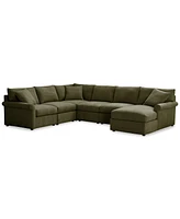 Wrenley 131" 6-Pc. Fabric Modular Sectional Chaise Sofa, Created for Macy's