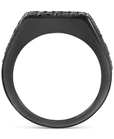 Effy Men's Black Spinel Cluster Ring (2-1/2 ct. t.w.) Pvd-Plated Sterling Silver