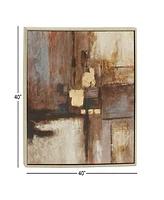 Rosemary Lane Canvas Abstract Framed Wall Art with Silver-Tone Frame, 40" x 1" x 40"