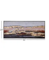 Rosemary Lane Canvas Foiled and Brushstrokes Geode Framed Wall Art with Gold-Tone Frame, 59" x 2" x 20"