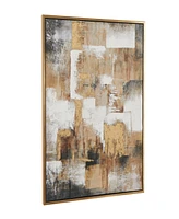 CosmoLiving by Cosmopolitan Canvas Abstract Framed Wall Art with Gold-Tone Frame, 36" x 2" x 47"