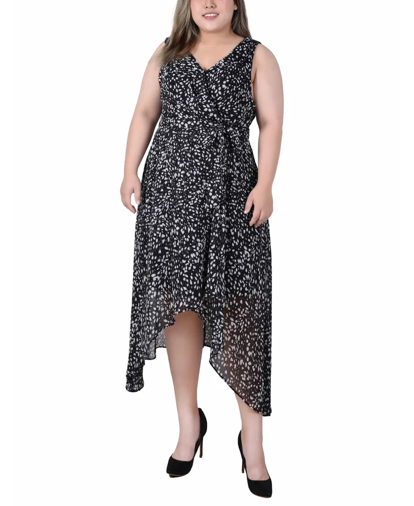 Ny Collection Plus Size Sleeveless Wrap Chiffon Dress