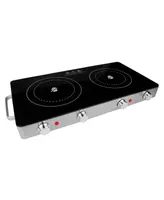 Brentwood Appliances Brentwood Select 1800 Watt Double Infrared Electric Countertop Burner in Stainless Steel with Timer