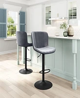 Zuo 46" Steel, Polyester Tarley Adjustable Base Bar Chair