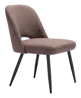 Zuo 32" Steel, Polyester Teddy Boho Dining Chair