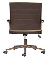 Zuo 41" Steel, Polyurethane Auction Swivel Base Office Chair