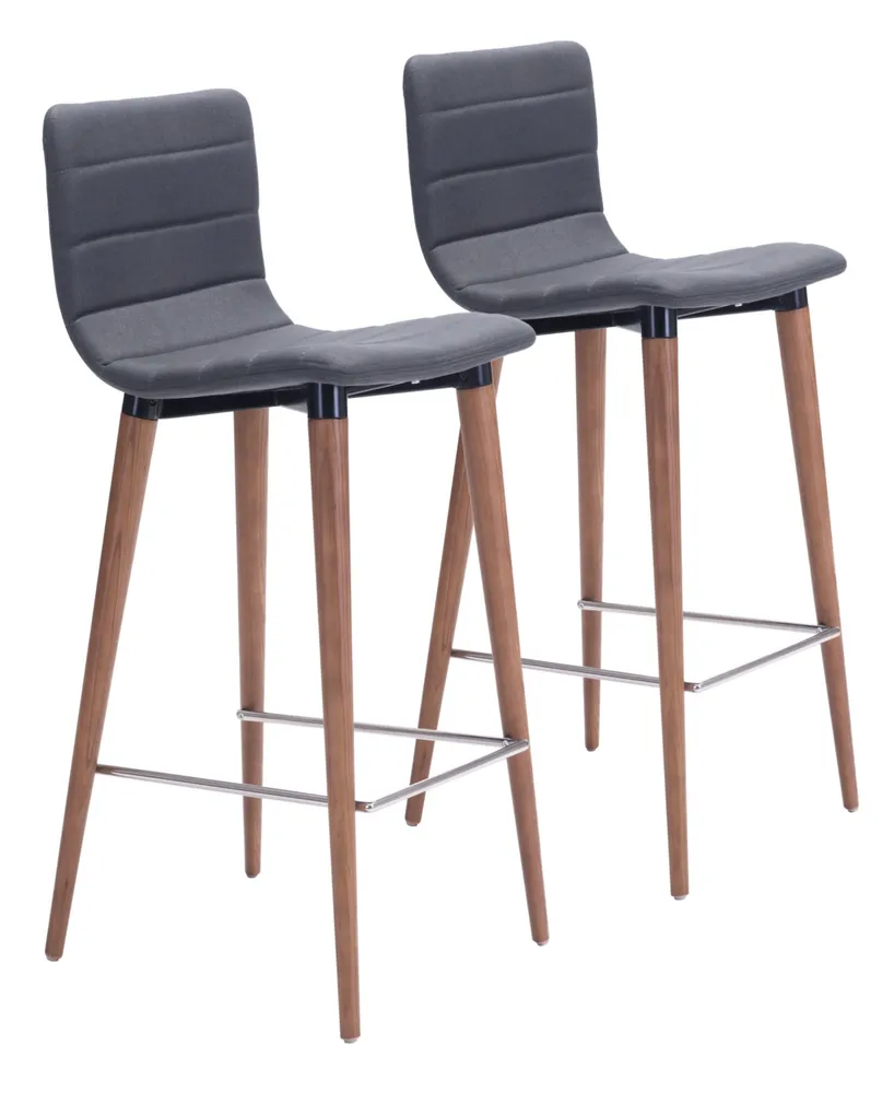 Zuo 34" each, Set of 2 Wood, Polyester Jericho Counter Chair