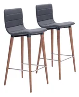 Zuo 34" each, Set of 2 Wood, Polyester Jericho Counter Chair