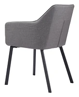 Zuo 35" Steel, Polyester Adage Water Resistant Dining Chair