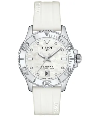 Tissot Women's Swiss Seastar 1000 White Silicone Strap Watch 36mm