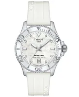 Tissot Women's Swiss Seastar 1000 White Silicone Strap Watch 36mm