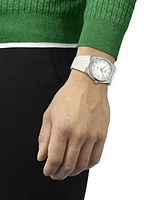 Tissot Men's Swiss Automatic Prx White Rubber Strap Watch 40mm