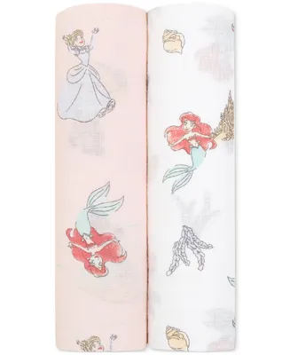 aden by aden + anais Baby Girls Mermaid Muslin Swaddles, Pack of 2