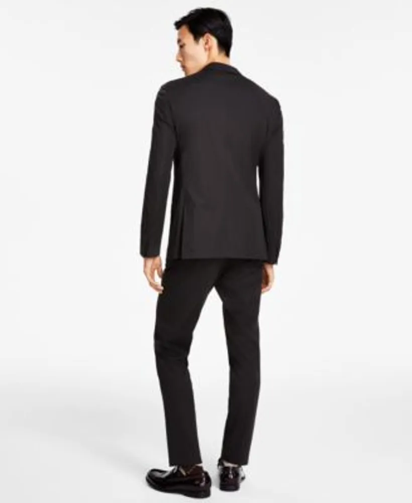 Calvin Klein Mens Slim Fit Stretch Solid Knit Suit Separates