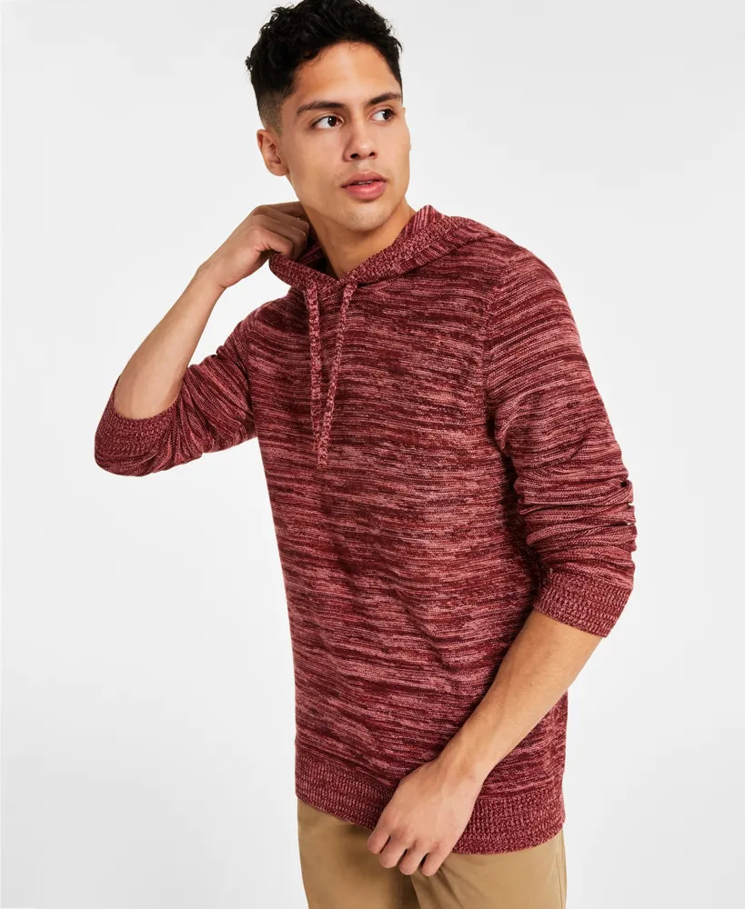 Sun + Stone Men's Solid Marled Hooded Sweater, Created for Macy's