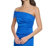 Eliza J Women's Asymmetric-Neck Side-Pleat Scuba Gown