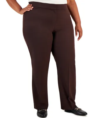 Jm Collection Plus & Petite Curvy-Fit Straight-Leg Pants, Created for Macy's