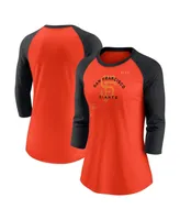 Women's Nike Orange, Black San Francisco Giants Next Up Tri-Blend Raglan 3/4-Sleeve T-shirt