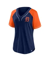 Women's Fanatics Navy Detroit Tigers Ultimate Style Raglan V-Neck T-shirt