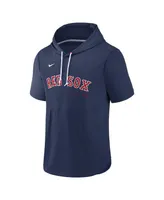 Men's Nike Navy Boston Red Sox Springer Short Sleeve Team Pullover Hoodie