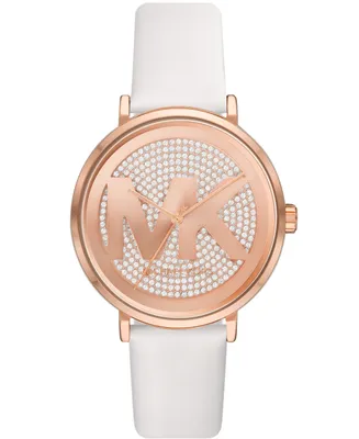 Michael Kors Women's Addyson Quartz Three-Hand White Leather Watch 40mm