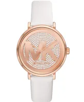 Michael Kors Women's Addyson Quartz Three-Hand White Leather Watch 40mm