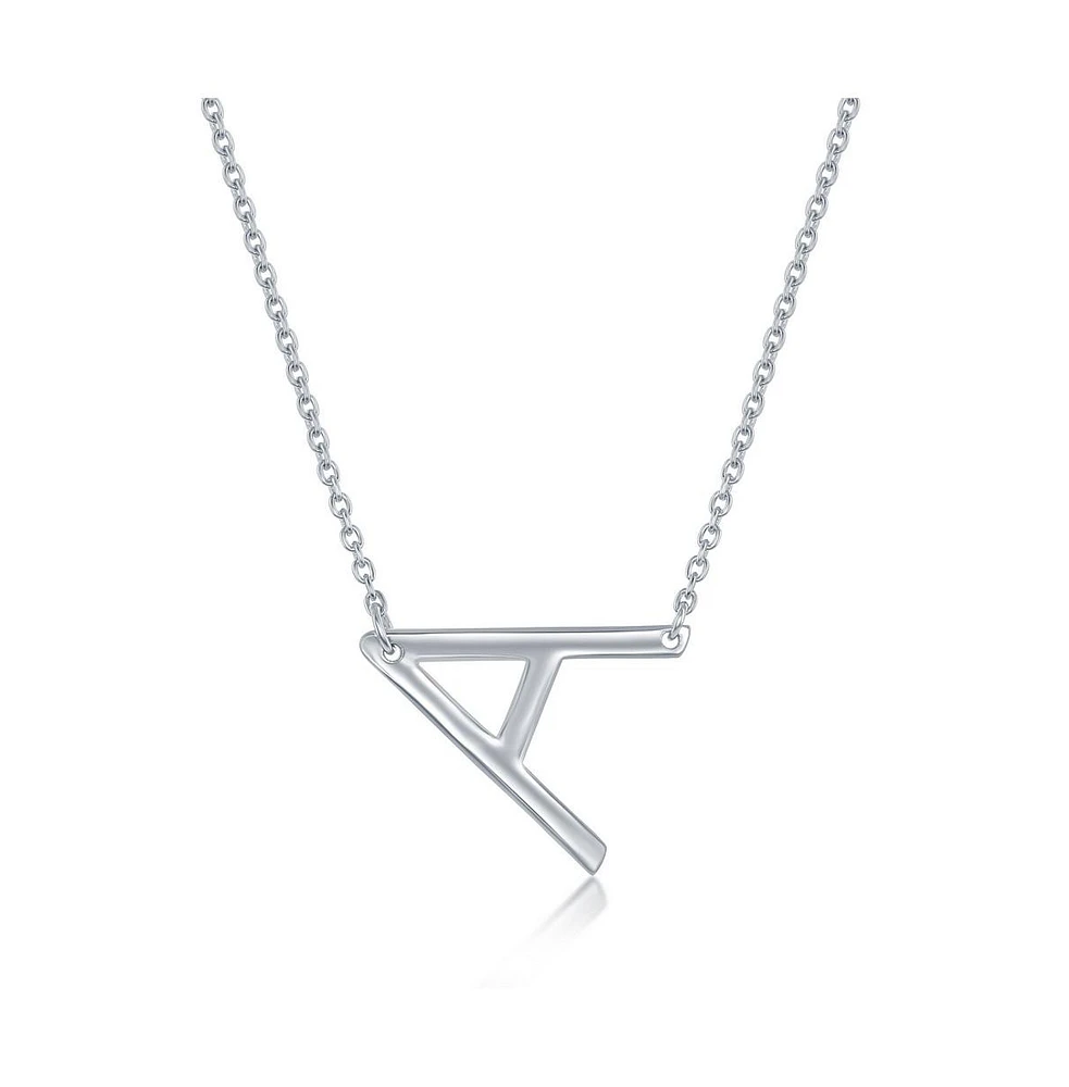 Sterling Silver, Sideways Initial Necklace