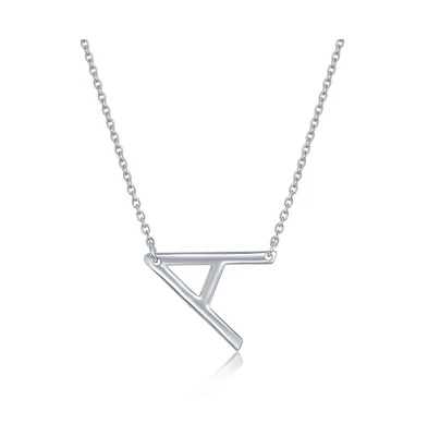 Sterling Silver, Sideways Initial Necklace