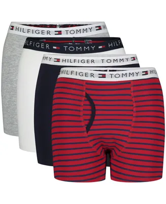 Tommy Hilfiger Big Boys Stripe Boxer Briefs, Pack of 4