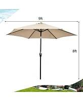 9Ft Outdoor Market Patio Table Umbrella Push Button Tilt Crank Lift