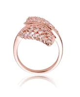 Rachel Glauber Ra 18K Rose Gold Plated Clear Cubic Zirconia Cluster Wing Ring