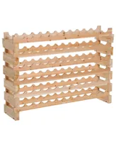 Homcom 72 Bottle Stackable Modular 6 Row Home Wood Wine Storage Rack