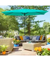 Outsunny 6.5' x 10' Outdoor Patio Umbrella with Crank Handle,