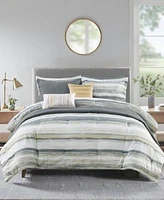 Madison Park Marina 8 Piece Printed Seersucker Comforter Coverlet Set Collection