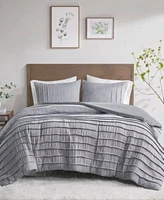 Closeout Beautyrest Maddox 3 Piece Striated Cationic Dyed Oversized Duvet Cover Sets