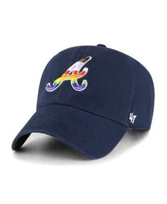 Men's '47 Brand Navy Atlanta Braves Team Pride Clean Up Adjustable Hat