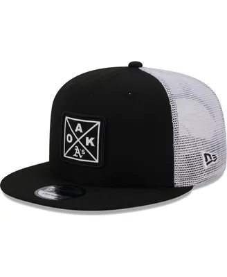 Men's New Era Black Oakland Athletics Vert Squared Trucker 9FIFTY Hat
