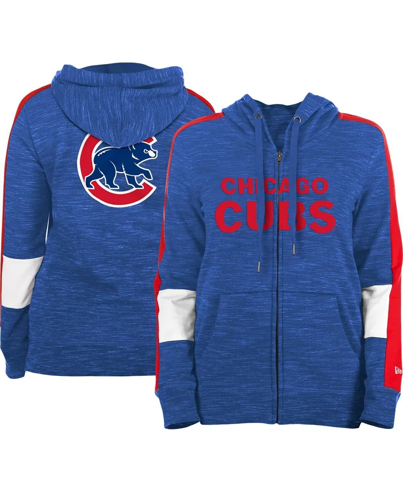 Women's New Era Royal Chicago Cubs Colorblock Full-Zip Hoodie