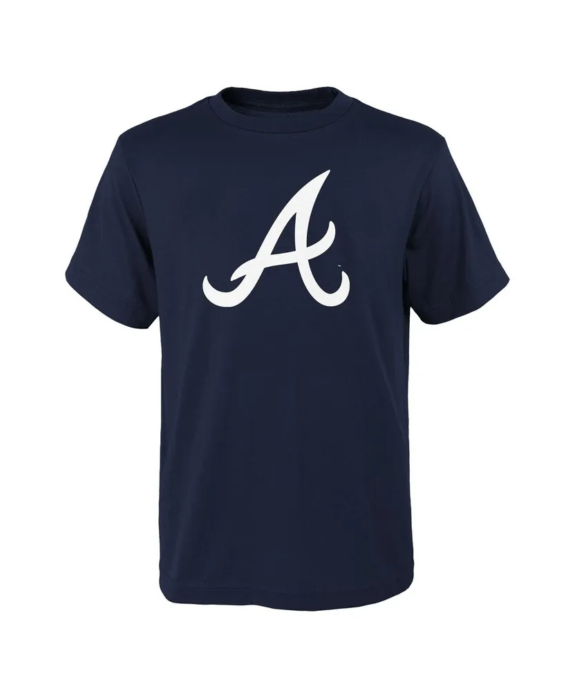 Youth Stitches Navy Atlanta Braves Allover Team T-Shirt Size: Large