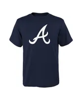 Big Boys and Girls Navy Atlanta Braves Logo Primary Team T-shirt