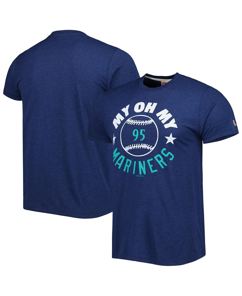 Men's Homage Navy Seattle Mariners Hyper Local Tri-Blend T-shirt