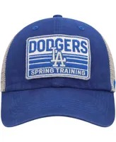 Men's '47 Brand Royal, Tan Los Angeles Dodgers Four Stroke Clean Up Trucker Snapback Hat