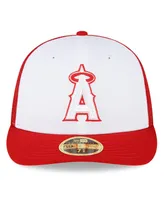 Men's New Era White and Red Los Angeles Angels 2023 On-Field Batting Practice Low Profile 59FIFTY Fitted Hat