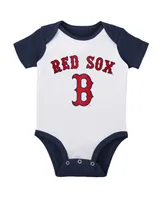 Infant Boys and Girls White Heather Gray Boston Red Sox Two-Pack Little Slugger Bodysuit Set