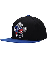 Men's Mitchell & Ness Black, Royal Philadelphia 76ers Side Core 2.0 Snapback Hat