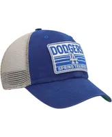 Men's '47 Brand Royal, Tan Los Angeles Dodgers Four Stroke Clean Up Trucker Snapback Hat
