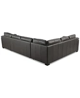 Closeout! Arond 144" 3-Pc. Leather Sectional with Chaise, Created for Macy's